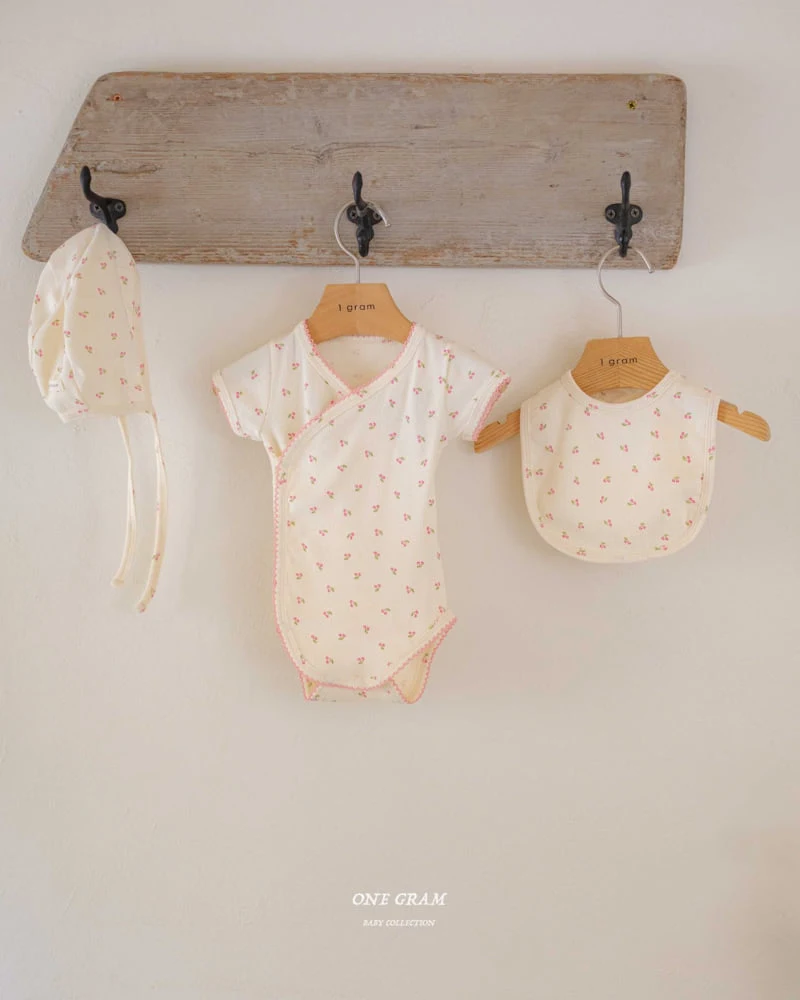 1 Gram - Korean Baby Fashion - #babyootd - Cherry Bib - 7
