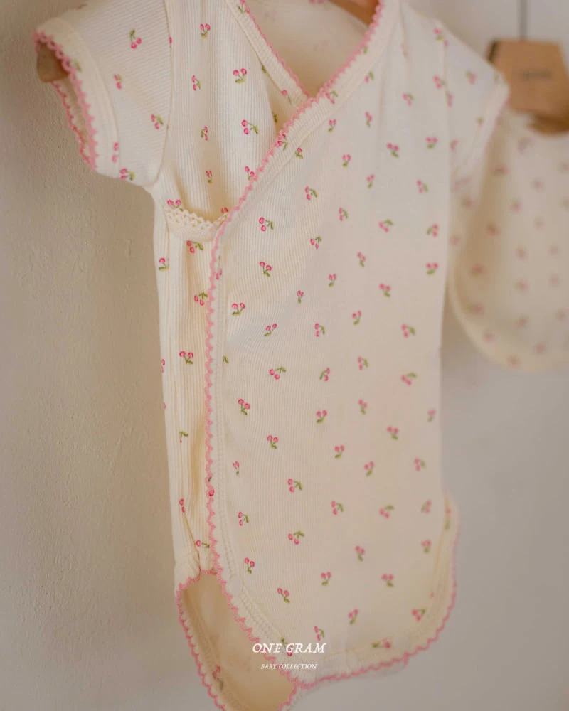 1 Gram - Korean Baby Fashion - #babyoutfit - Cherry Newborn Suit - 10