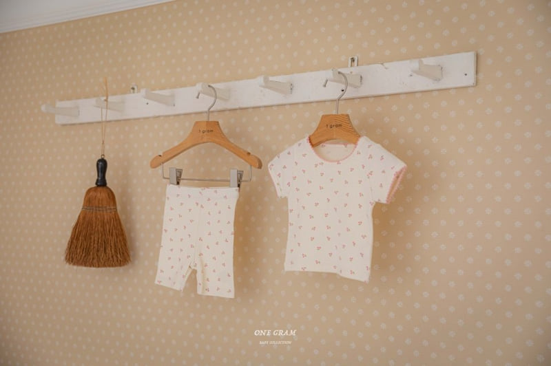 1 Gram - Korean Baby Fashion - #babyoutfit - Cherry Top Bottom Set - 9