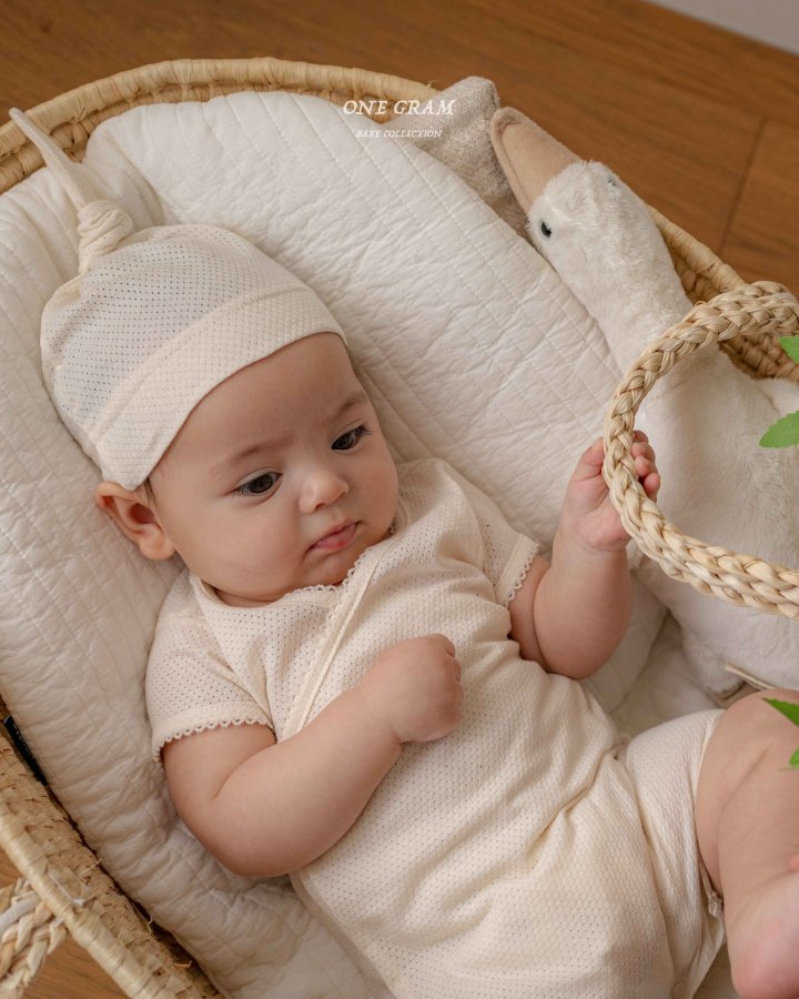 1 Gram - Korean Baby Fashion - #babyoutfit - Leo Newborn Suit (Mesh)