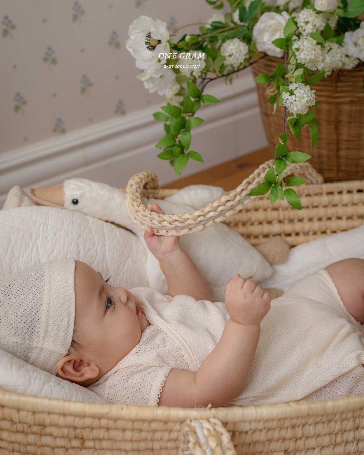 1 Gram - Korean Baby Fashion - #onlinebabyboutique - Leo Newborn Suit (Mesh) - 3