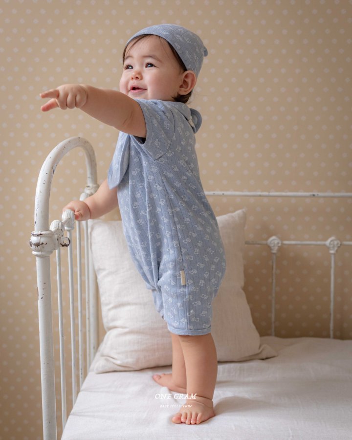 1 Gram - Korean Baby Fashion - #onlinebabyshop - Dodo Suit (Button) - 6