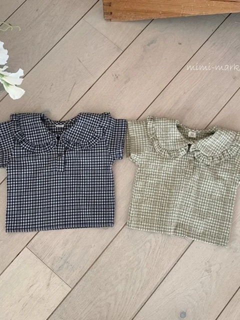 Check Frill Blouse