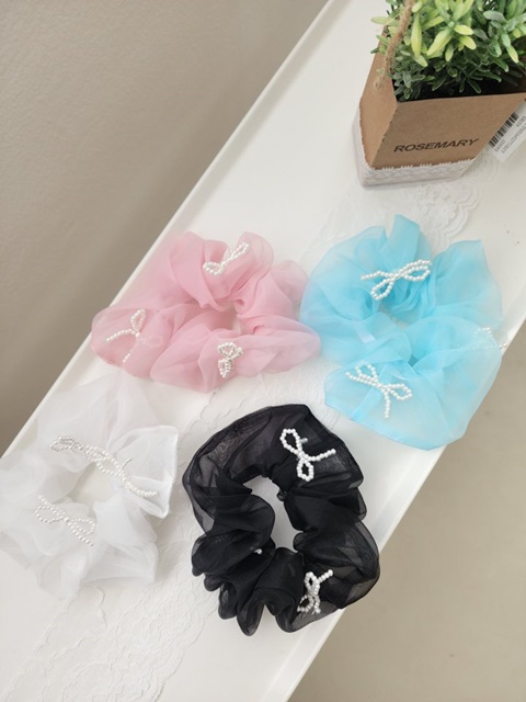 Chiffon Pearl Hair Tie Chiffon Pearl Hair Tie
