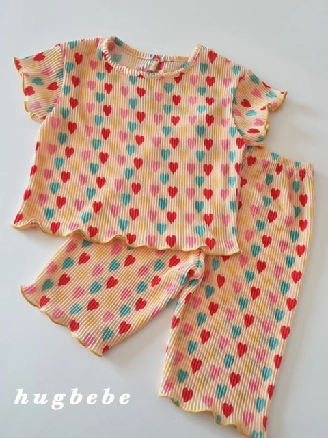 Heart Pleated Top Bottom Set