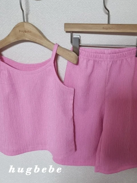 Plain Sleeveless Pleated Top Bottom Set