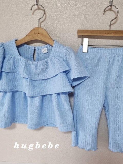Lovely Flare Shirring Top Bottom Set