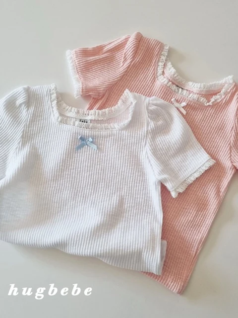 Ribbon Rib Square Neck Tee