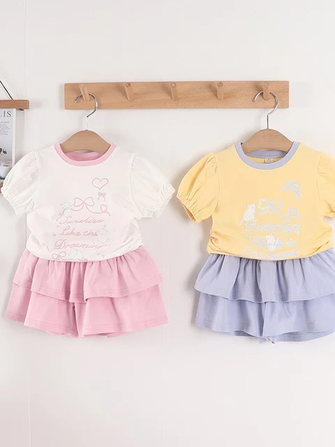 Ribbon Cancan Skirt Top Bottom Set