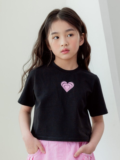 Kids Double Heart Crop Tee