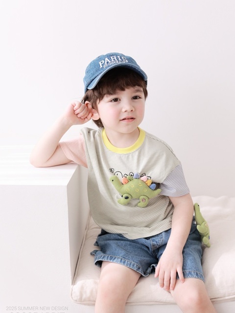 Stripe Dino Tee