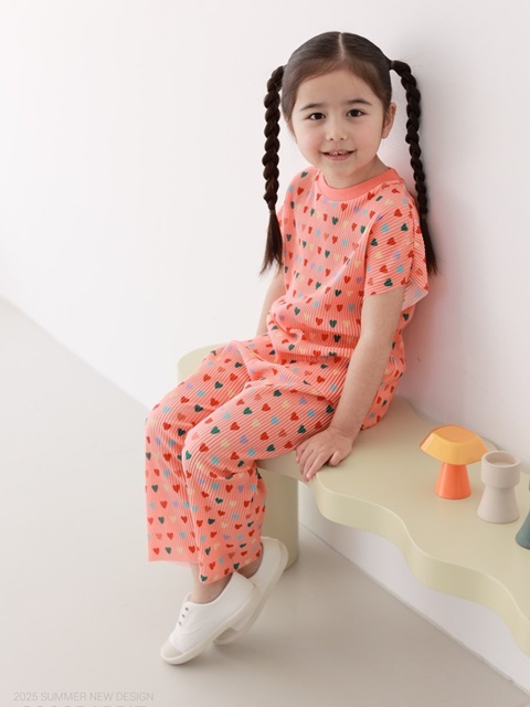 Pleated Top Bottom Set Heart
