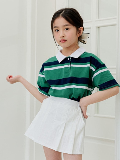Kids PK Stripe Collar Tee
