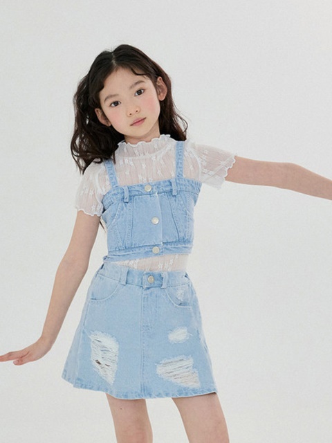 High Denim Crop Top