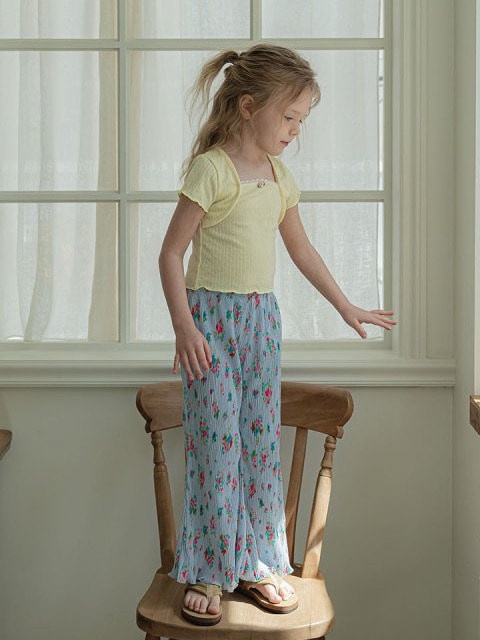 Flower Cooling Bootcut Pants