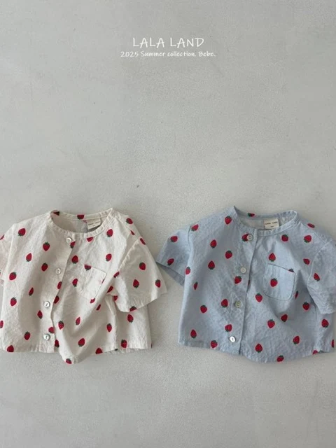 bebe Strawberry Button Shirt bebe Strawberry Button Shirt