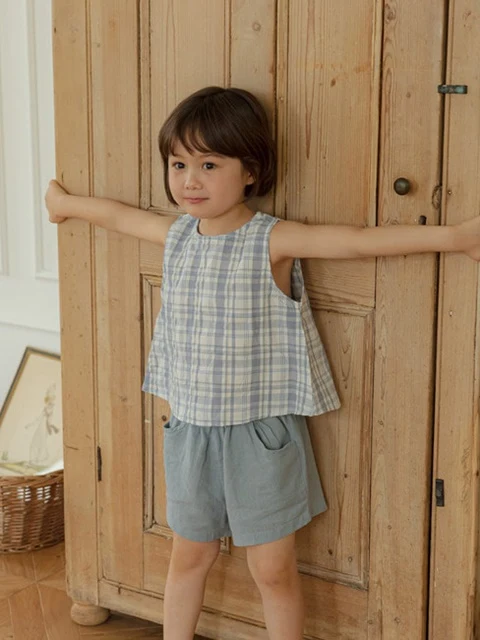 Check Linen Sleeveless