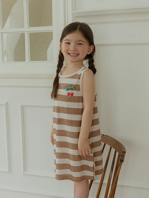 Stripe Sleeveless One-piece