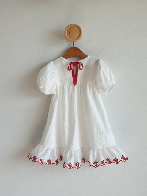 Cherry Embroidery One-piece