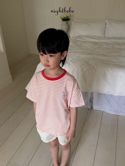 Stripe Raglan Short Sleeve Tee