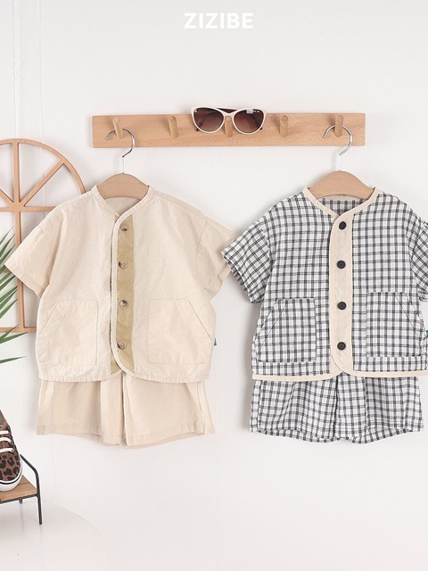 Loom Check Plain Top Bottom Set