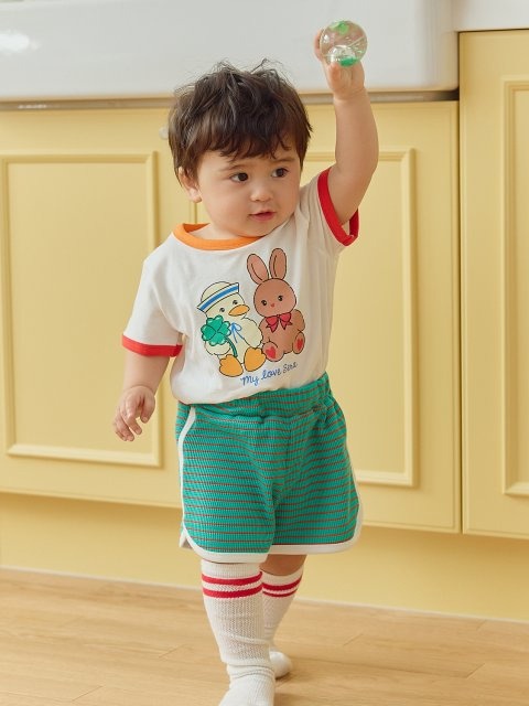Bebe Clover Stripe Top Bottom Set Bebe Clover Stripe Top Bottom Set