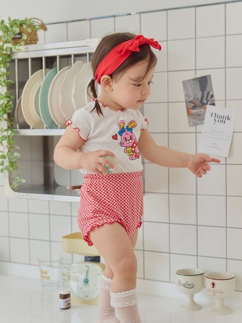 Bebe Tube Check Bloomer Top Bottom Set Bebe Tube Check Bloomer Top Bottom Set