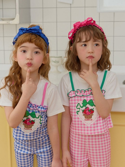 Strawberry Check Layered Tee Strawberry Check Layered Tee