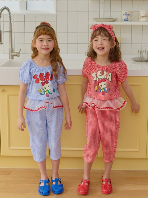 Checked Jelly Top Bottom Set Checked Jelly Top Bottom Set