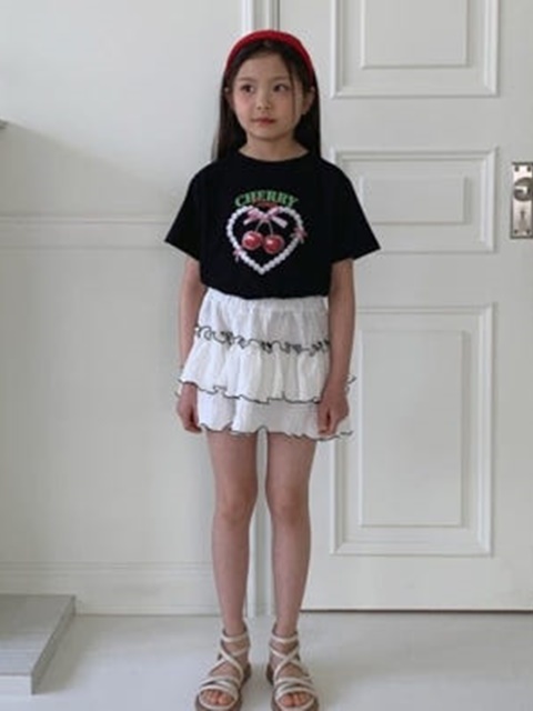 Cherry Transfer Crop Tee