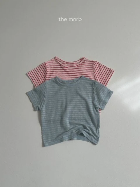 Linen Stripe Short Sleeve Tee