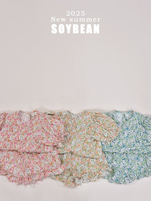 Flower Puff Top Bottom Set Set Flower Puff Top Bottom Set Set