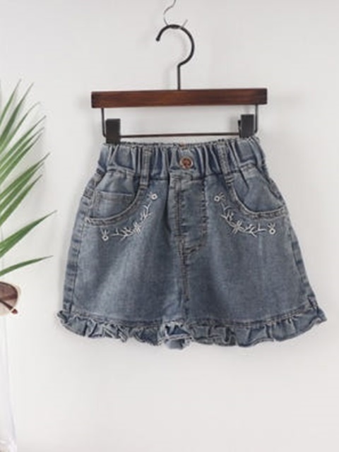 Frill Embroidery Jeans