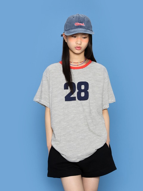 Junior 28 Stripe Tee