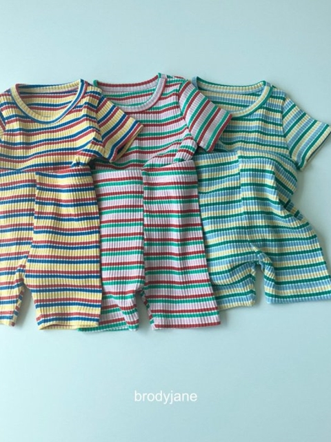 Multi Stripe Short Sleeve Set Multi Stripe Short Sleeve Set