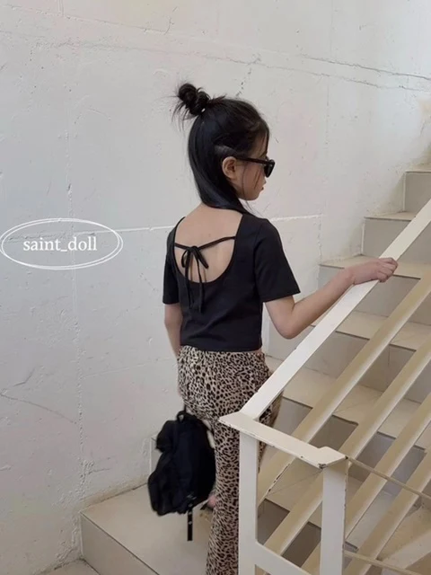 Backless Short Sleeve Tee