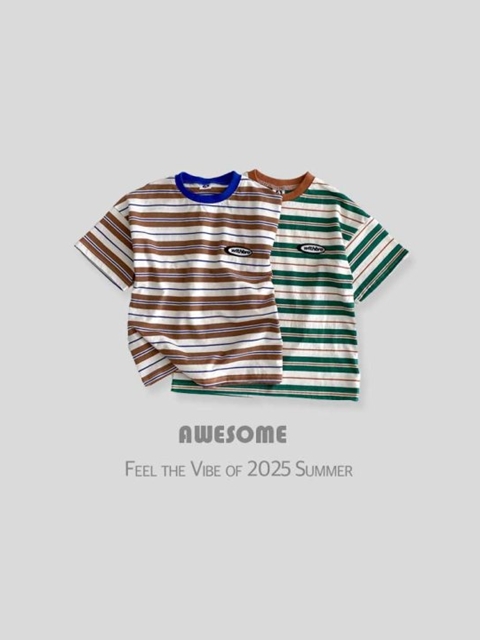 With Stripe Short Sleeve Tee With Stripe Short Sleeve Tee