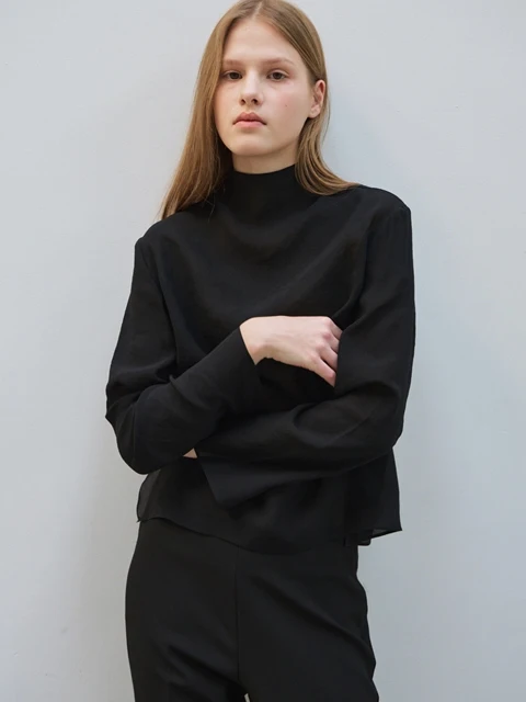 Through Half Turtleneck Blouse Through Half Turtleneck Blouse
