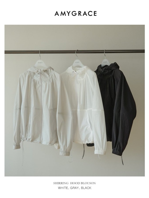 Shirring Hood Blouson Shirring Hood Blouson