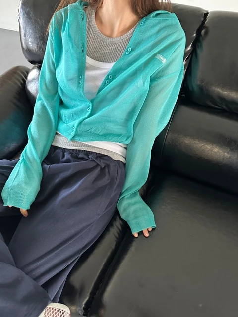 Ice Hood Knit Cardigan