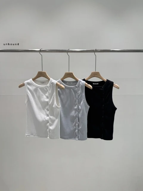 Unbalance Rib Sleeveless Tee