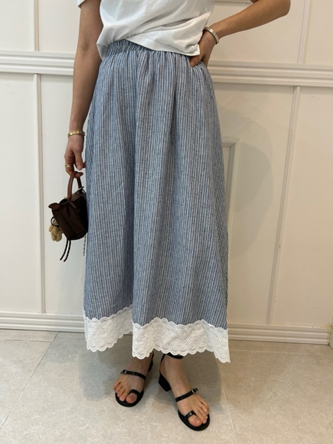 Linen Stripe Skirt