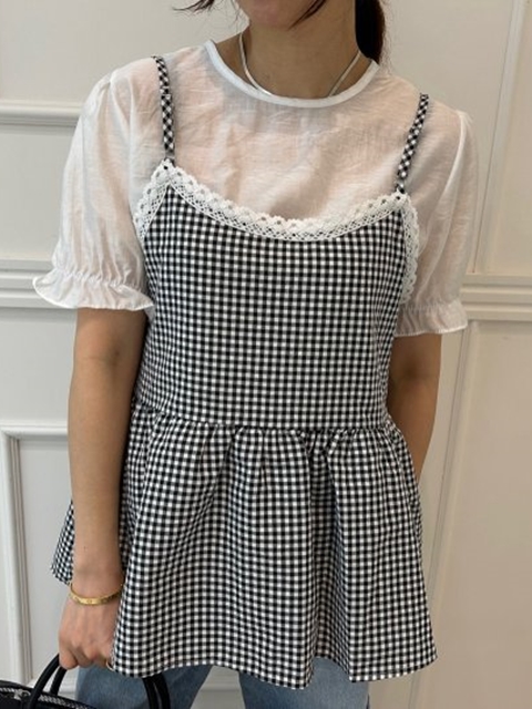 Check Sleeveless Set Check Sleeveless Set