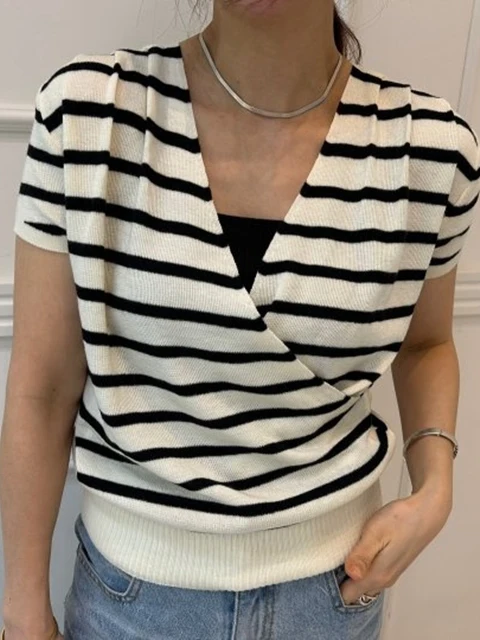 Wrap Pintuck Knit Top Wrap Pintuck Knit Top