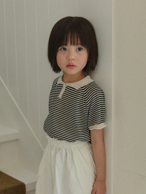 Stripe Collar Knit Short Sleeve Tee Stripe Collar Knit Short Sleeve Tee