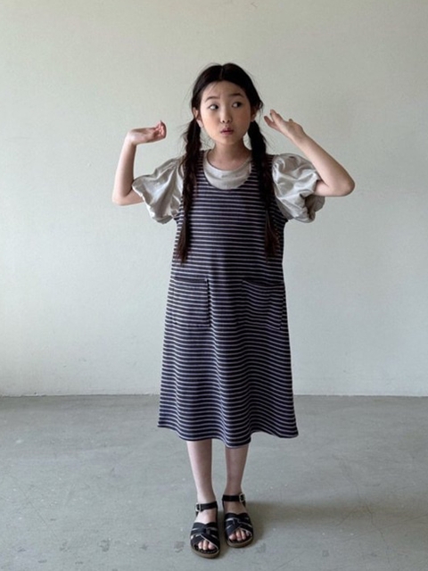 Stripe Ribbed Dress (Junior) Stripe Ribbed Dress (Junior)