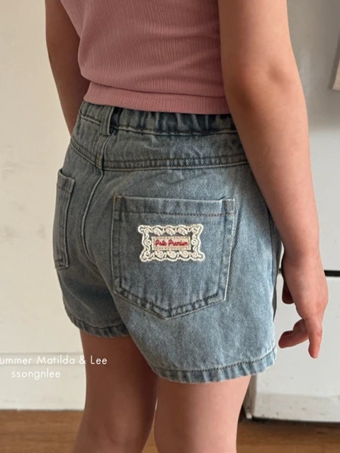 Label Denim Shorts Label Denim Shorts