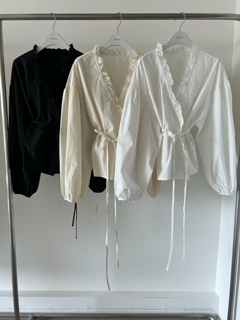 Frill Balloon Wrap Blouse