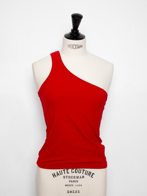 One Diagonal Line Shoulder Tank Top