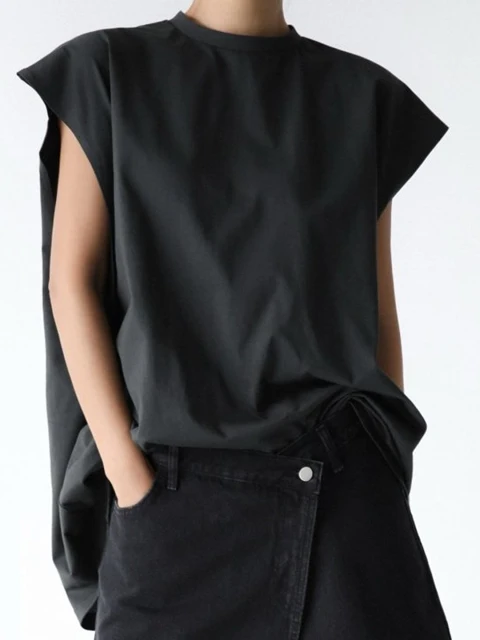 Premium Cotton Oversized Sleeveless Long Tee